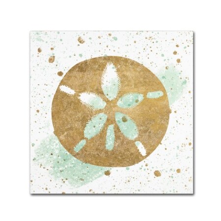Trademark Fine Art Wild Apple Portfolio 'Silver Sea Life Aqua Sanddollar' Canvas Art, 14x14 WAP00719-C1414GG